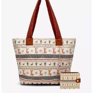 Disney The Emperor's New Groove Pattern Quilted Tote Bag and Wallet Set NWT